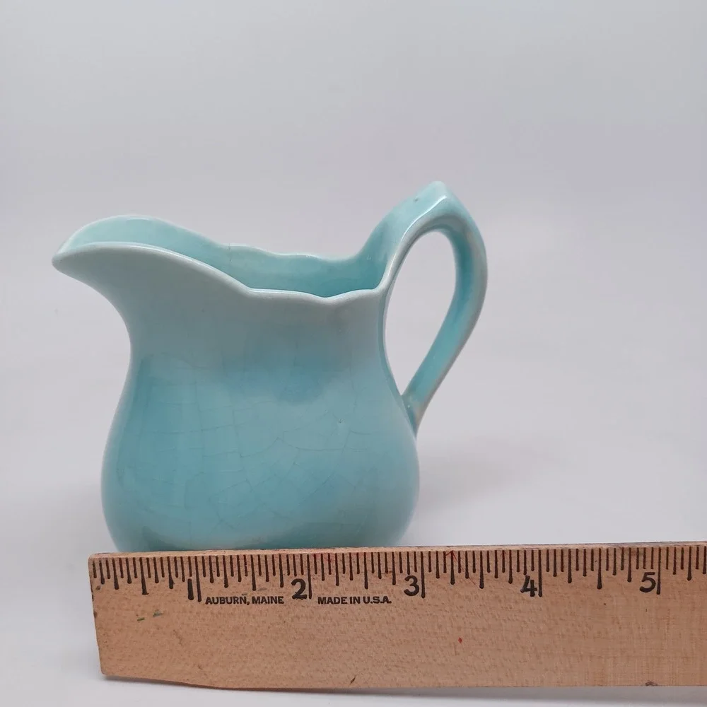 Willowbrook California 60 Vintage Turquoise Blue Crackle Glaze Ceramic‎ Creamer